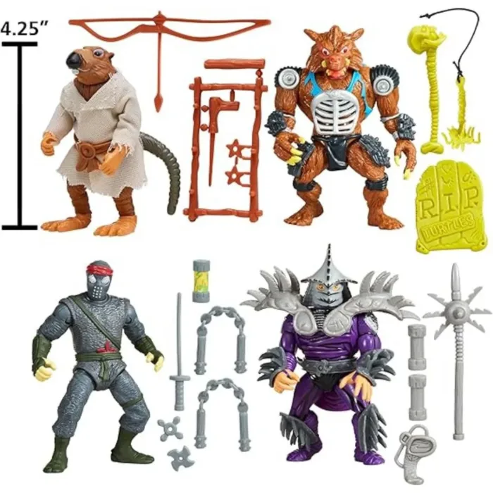TMNT Classic Movie Star 4-Pack Shredder/Splinter/Foot Soldier/Rahzar Playmates (2024) - Image 3