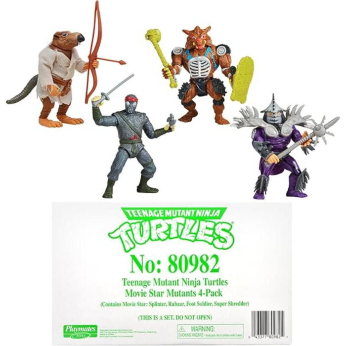 TMNT Classic Movie Star 4-Pack Shredder/Splinter/Foot Soldier/Rahzar Playmates (2024) - Image 2