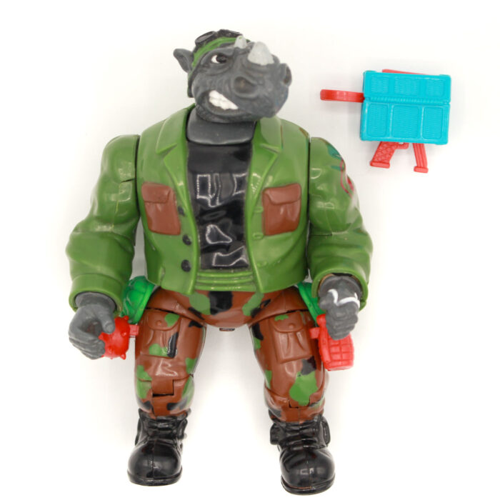 TMNT Mutations Mutatin' Rocksteady w Lunch Launcher Playmates (1992)