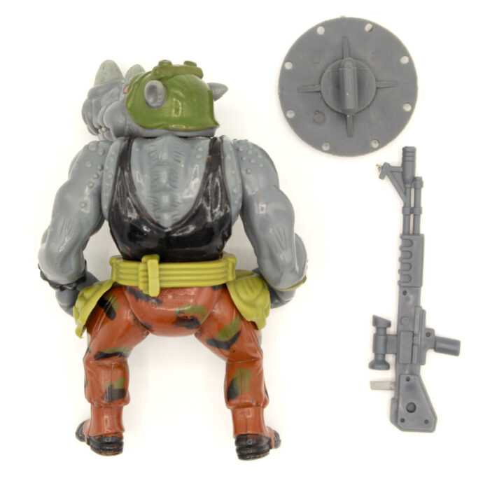 TMNT Rocksteady Hard Head with Belt & 2 x Accessories Playmates (1988) - Image 2